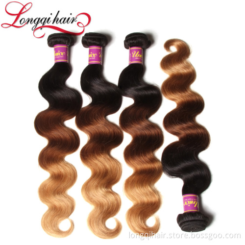 100% Human Ombre hair Braiding Hair Extension Color 1b / 4# 27 Brazilian Ombre Hair Weaves